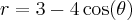  r=3-4\cos(\theta)