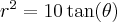 r^2=10 \tan(\theta)